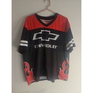Chevrolet Racing Jersey Shirt Chemistry Active Wear Flames Corvette Size XL